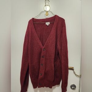 FRANK & OAK red cardigan 57% cotton size XL